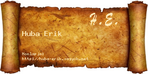 Huba Erik névjegykártya